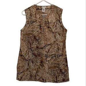 Liz & Co Beaded Brown Tank Top
